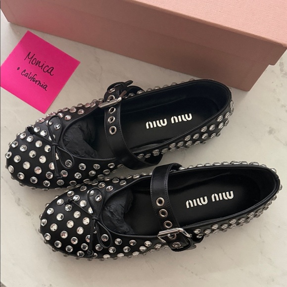 Miu Miu Rhinestone Ballerinas - Picture 3 of 13
